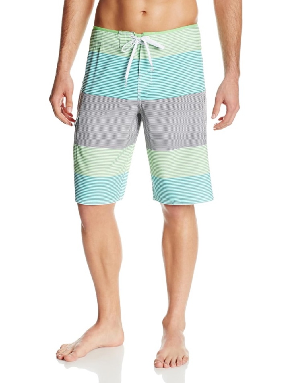 O’NEILL Lennox 21” Striped Board Short Green/Blue/Black Size 36